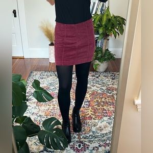 Burgundy Corduroy Skirt